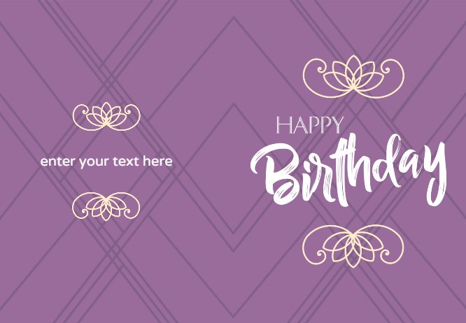 Simple purple birthday card