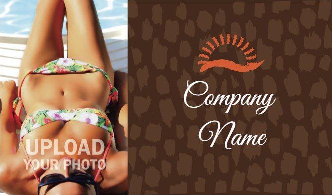 Brown sunbath card Back thumbnail image