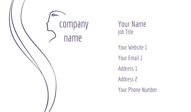 Purple hair salon business card Back thumbnail image