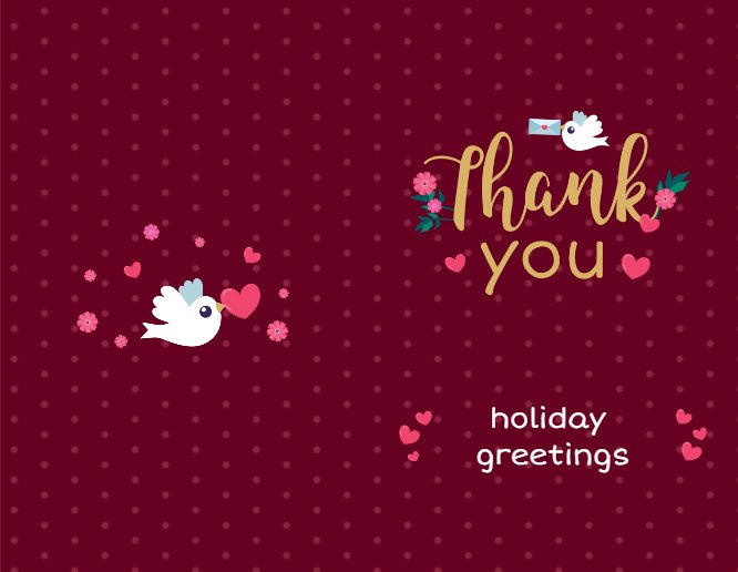 Red Valentine thank you from all my heart Greeting card