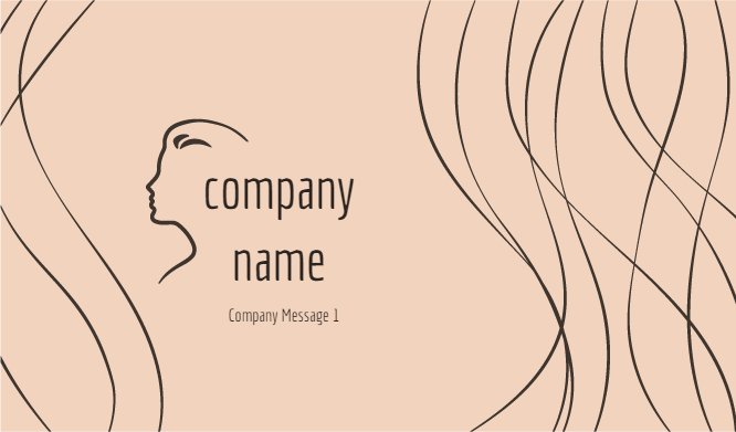 Peach-color hair salon business card Back thumbnail image