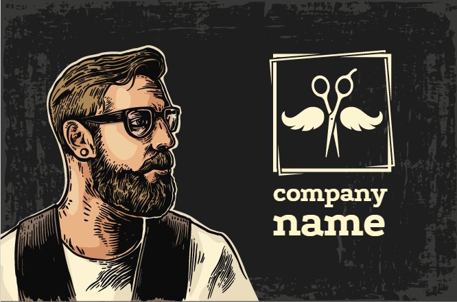 Black barber mustache Back thumbnail image