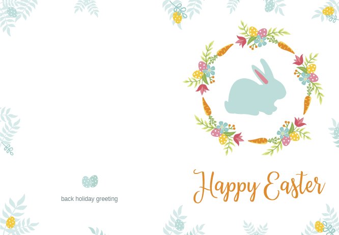 Happy easter bunnie and carrots circle