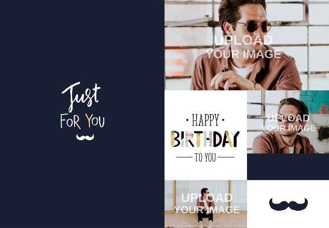 Dark blue B-day card