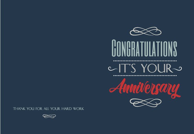 It's your blue anniversary big card