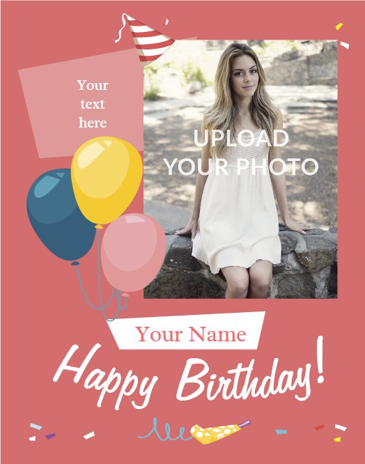 Happy Birthday cap and balloons