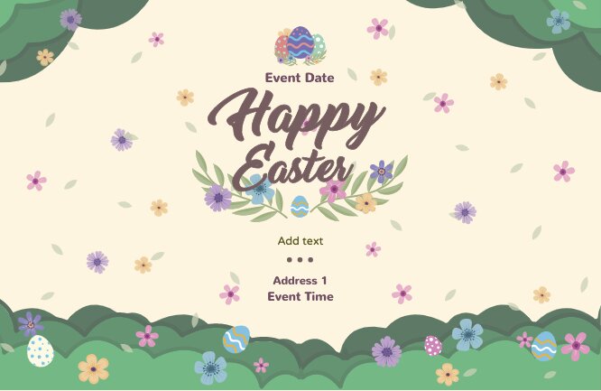 Easter meadow flowers flyer