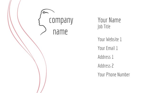 Peach-color hair salon business card