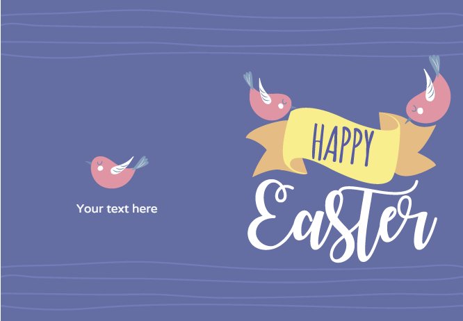 Easter birds bringing happy wish