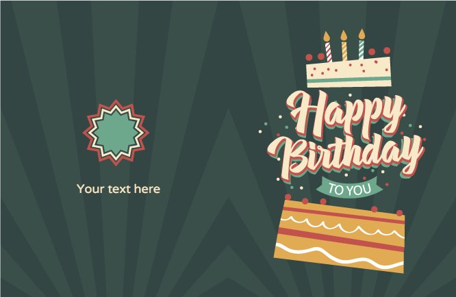 Green geometry birthday cake